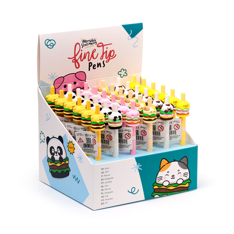 Foodiemals Cute Hamburger Fine Tip Pen with Topper