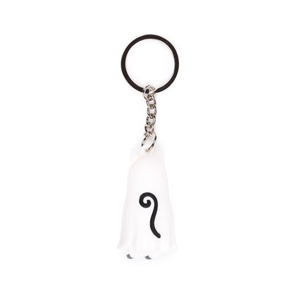3D PVC Spooky Ghost Keyring on a keychain