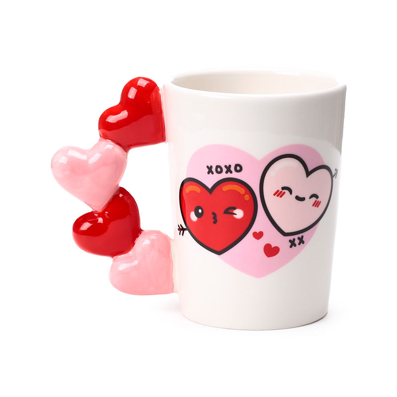 J'Adoramals Heart XOXO Ceramic Mug with floral background