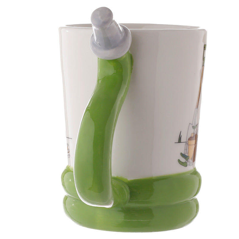 Garden Hose Shaped Handle Ceramic Mug - Lifestyle Image