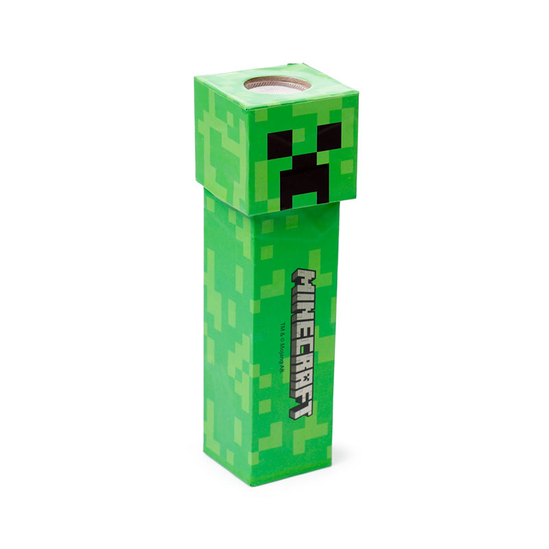 Child exploring the Shaped Kaleidoscope - Minecraft Creeper