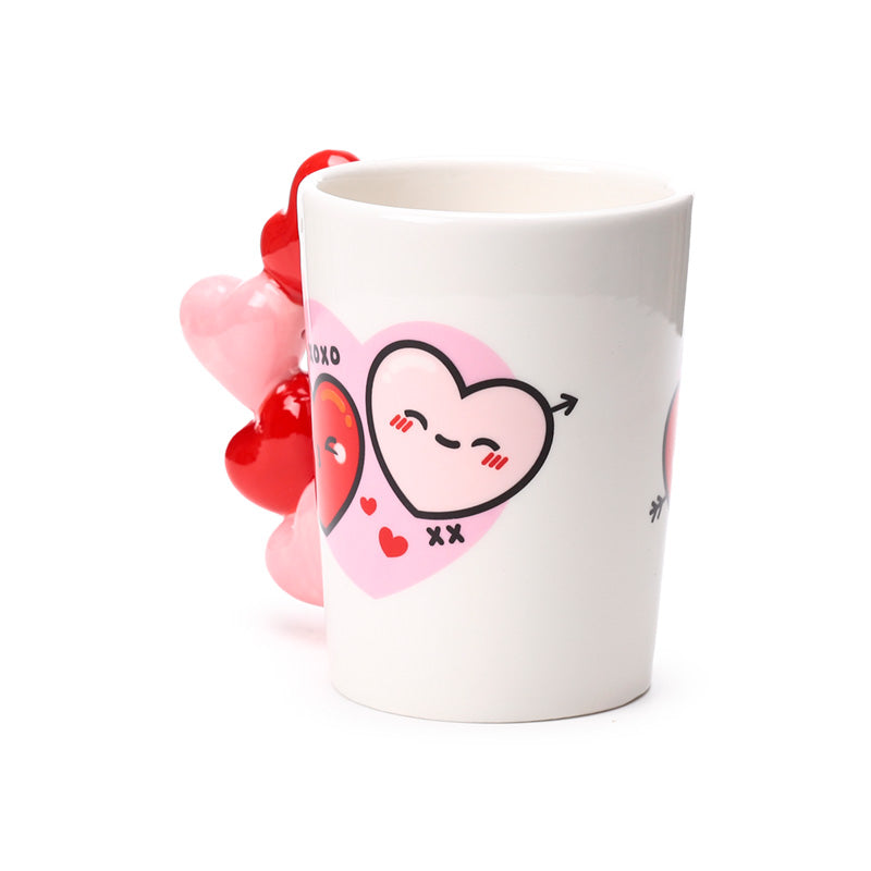 Heart-shaped handle of J'Adoramals Heart XOXO Mug