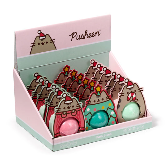 Handmade Christmas Pusheen the Cat Bath Bomb in gift box