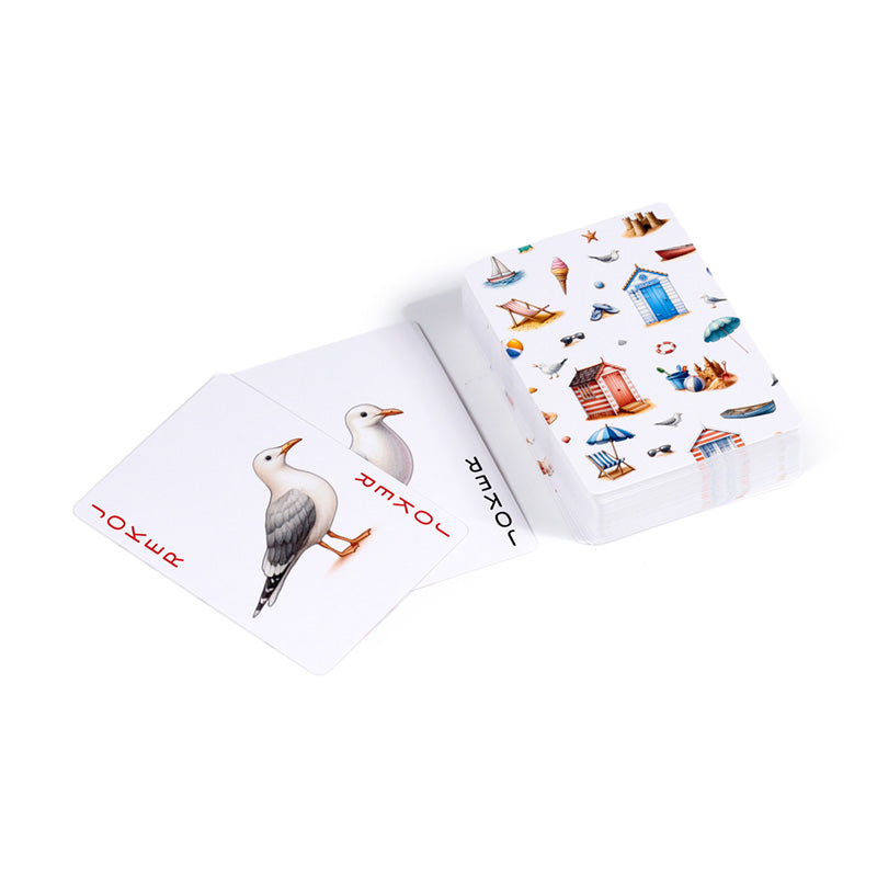 Coastal design playing cards