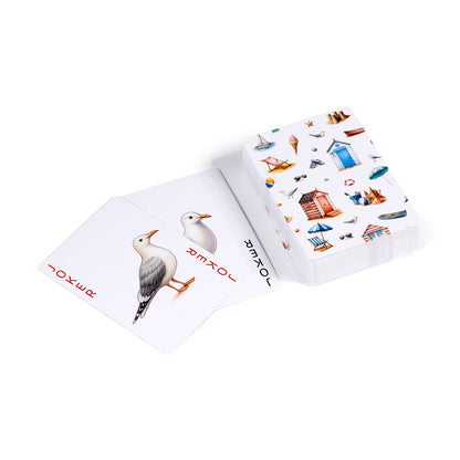 Coastal design playing cards