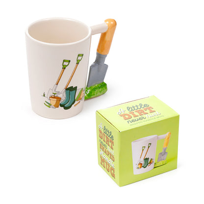 Garden Trowel Shaped Handle Ceramic Mug - Gift Presentation