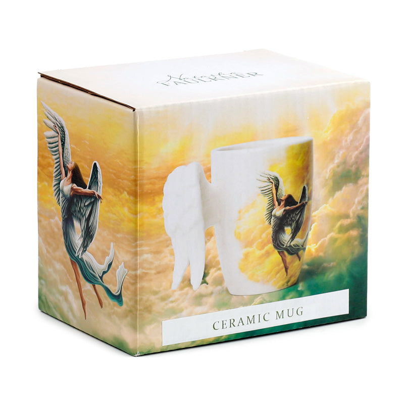Ceramic Mug featuring Angel Wings for Home Decor