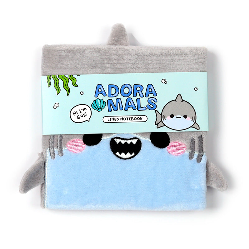Open pages of Adoramals Archie the Shark Plush Notebook