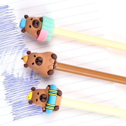 Playful capybara design on erasable pen