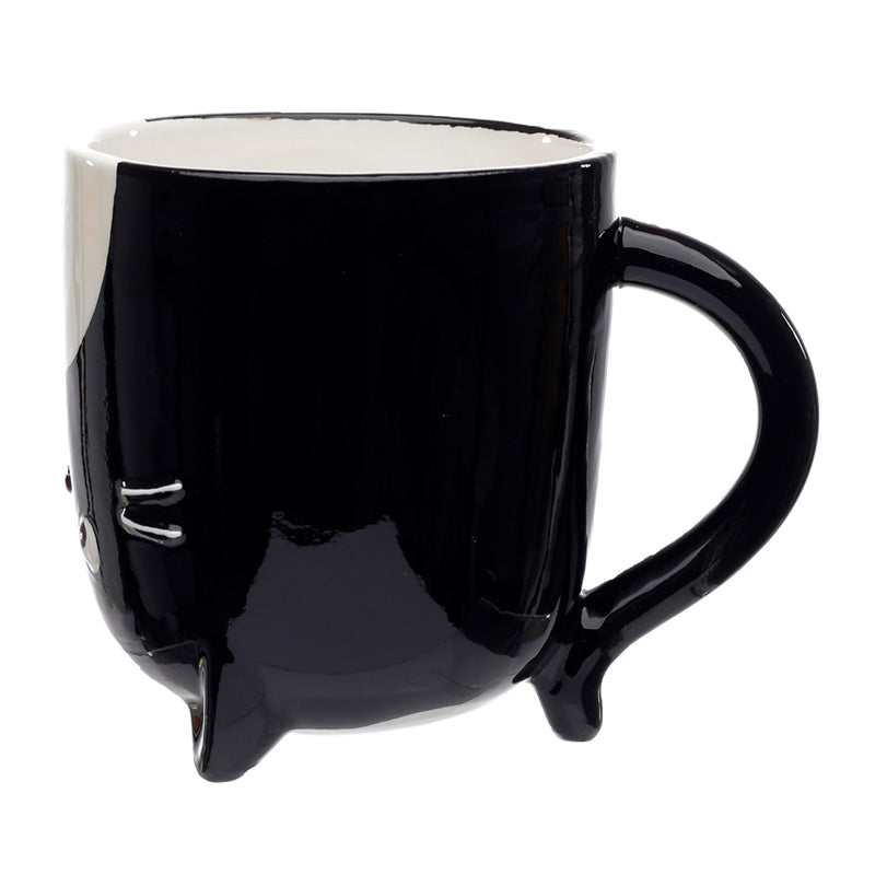 Novelty Upside Down Ceramic Mug - Feline Farm Cat Lifestyle Shot