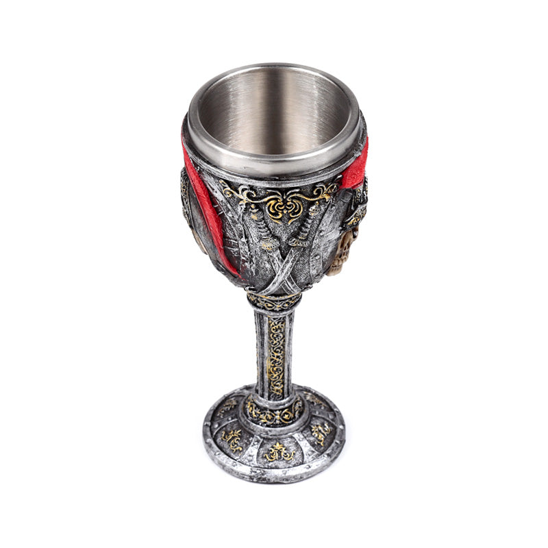 Roman Soldier Decorative Goblet with stainless steel accents