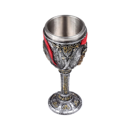 Roman Soldier Decorative Goblet with stainless steel accents