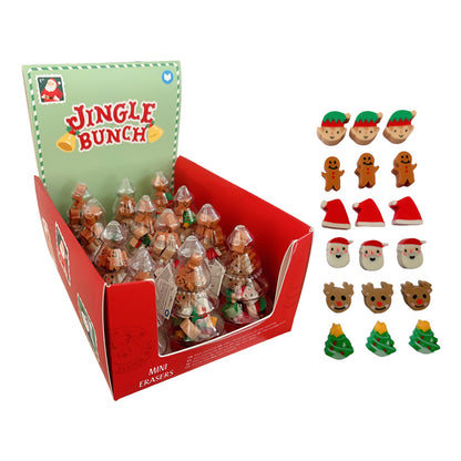 Mini Erasers Pot - Christmas Jingle Bunch