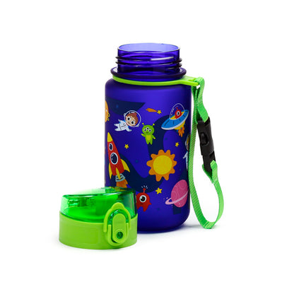 Vibrant Space Theme on Children's Water Bottle
