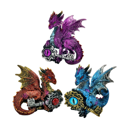Dark Legends Dragon - Set of 3 Keys of Power Dragons decorative ornaments
