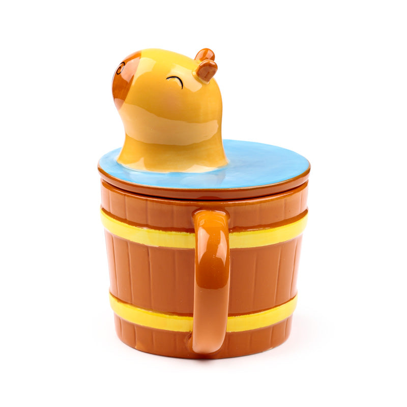 Capybara Lidded Mug for Home Decor