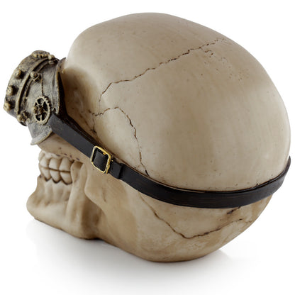 Steampunk Skull Ornament with detailed goggles