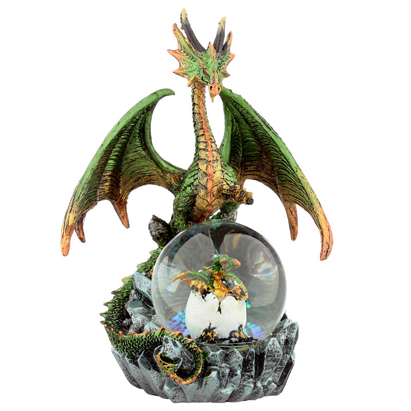 Close-up of Dark Legends Dragon Snow Globe