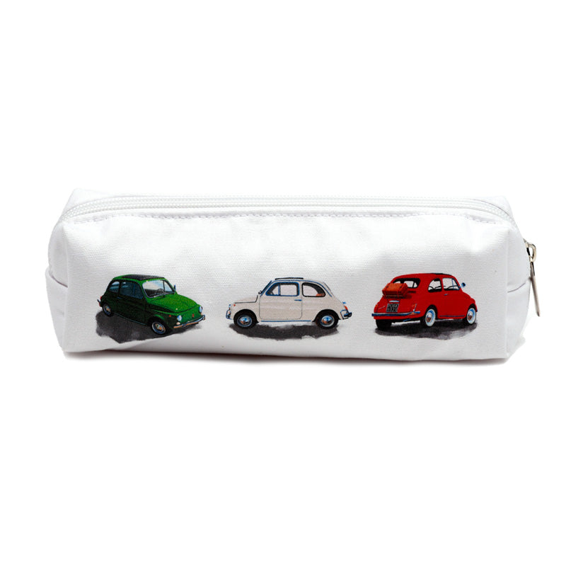 Fiat 500 Canvas Pencil Case - Detail of Zip