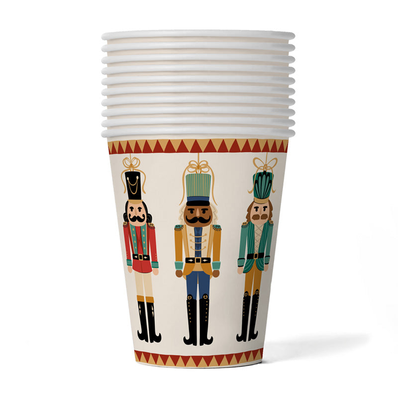 Set of 10 Christmas Nutcracker Paper Party Cups