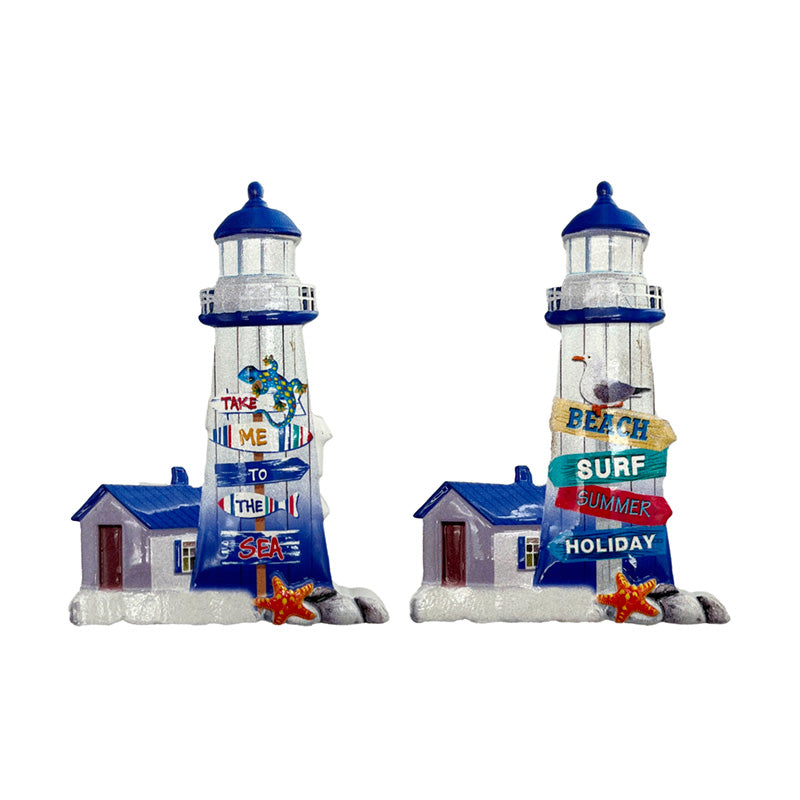 Lighthouse shaped beach sign magnet for home decor