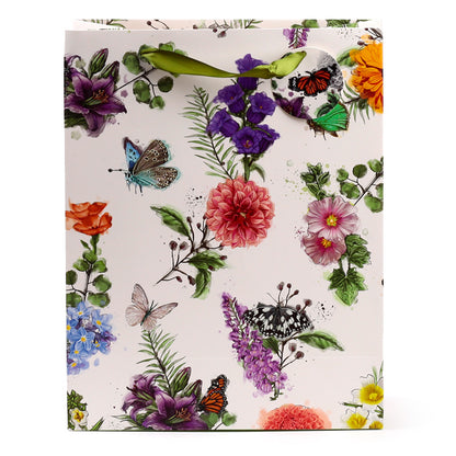 Elegant butterfly motifs on a large gift bag