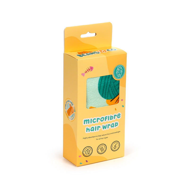 Close-up of Beans & Co Cats Hair Wrap Towel