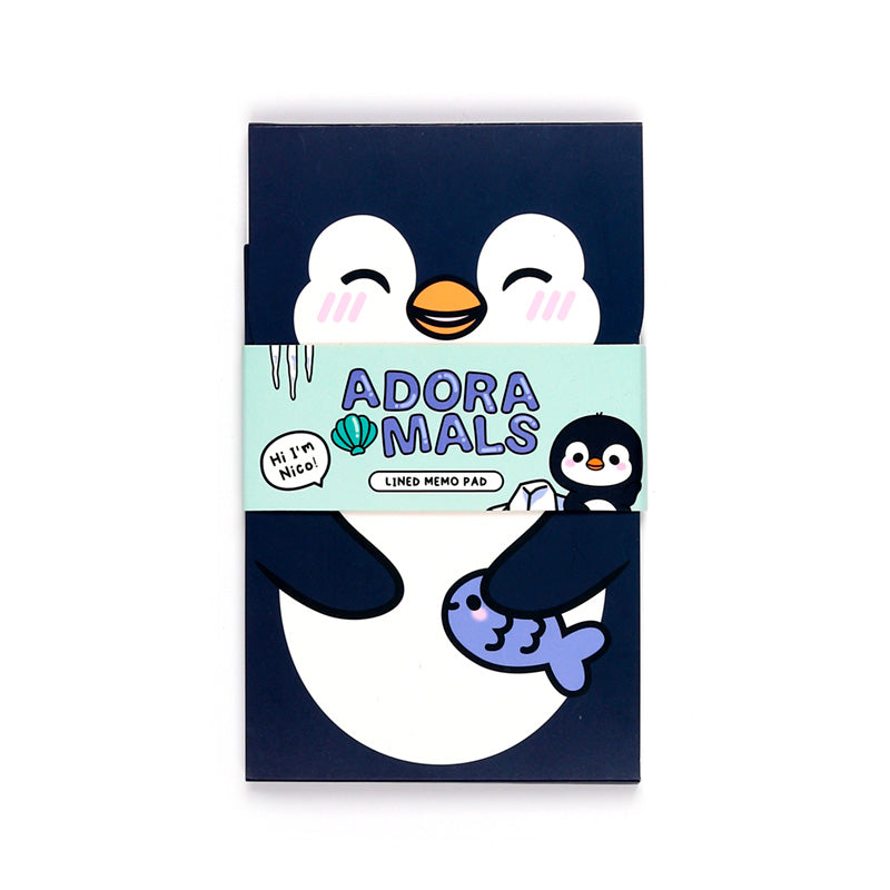 Adoramals Penguin Flip Open Memo Pad front view