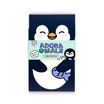 Adoramals Penguin Flip Open Memo Pad front view