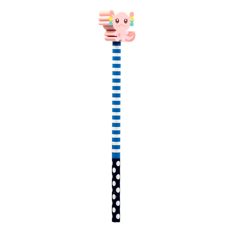 Fun Axolotl Pencil Topper for Kids' School Supplies