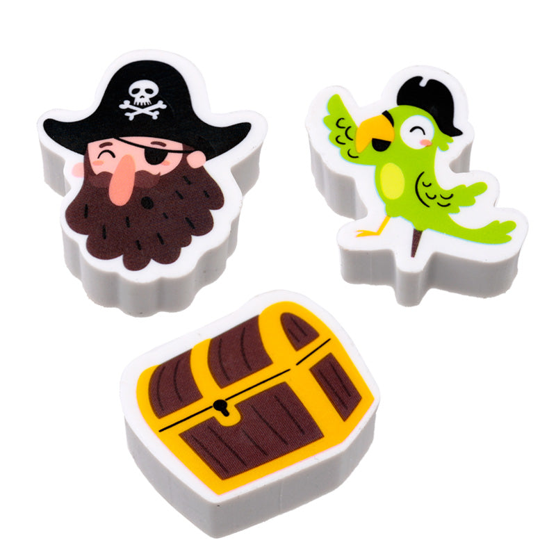 Close-up of Jolly Rogers Pirate Erasers
