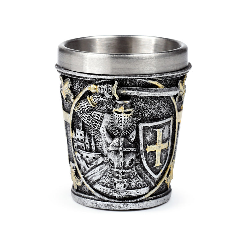 Medieval Knight Decorative Shot Glass with Shield
