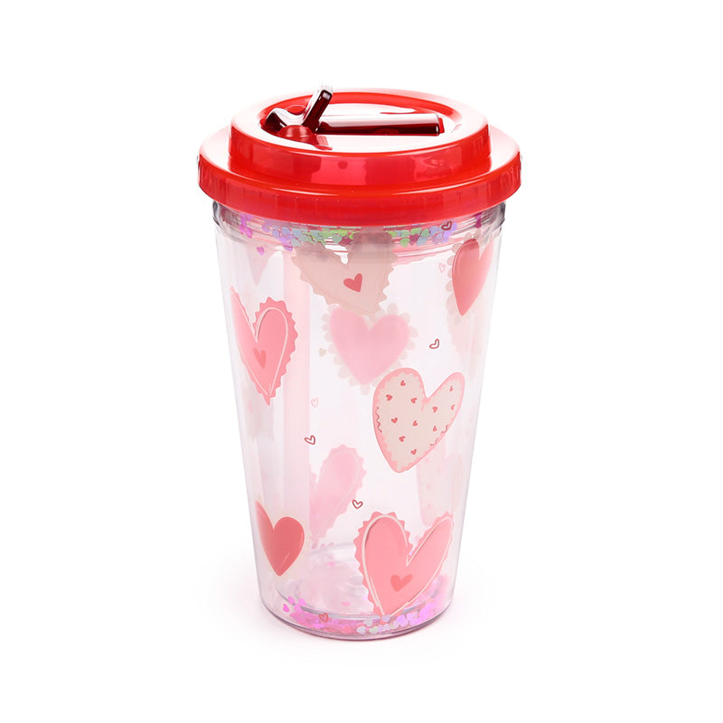 Refreshing drink in Amore Hearts Shatterproof Cup