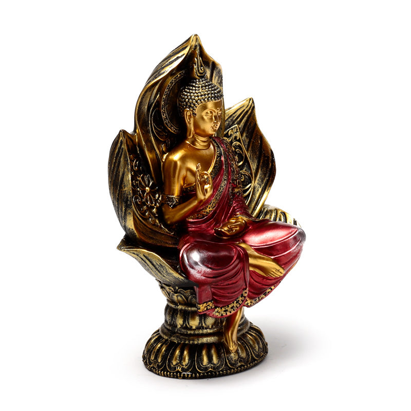 Collectible Thai Buddha Figurine in red and gold