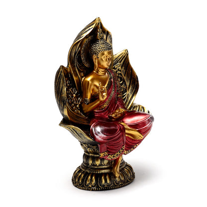 Collectible Thai Buddha Figurine in red and gold