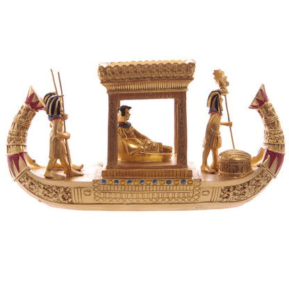 Decorative Gold Egyptian Canopy Boat - Detailed Close-up