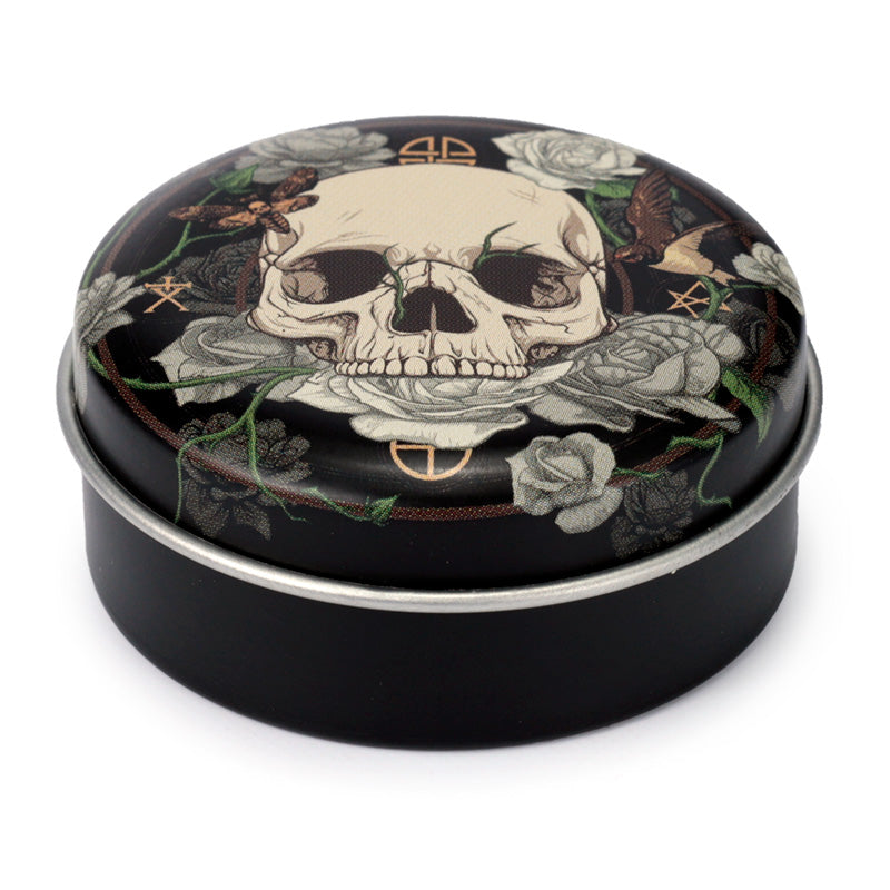 Skulls and Roses Lip Balm with gothic design