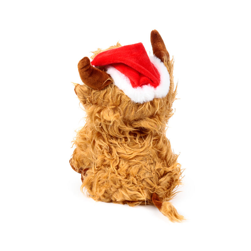 Christmas Highland Coo Plush Door Stop - Decorative Accent