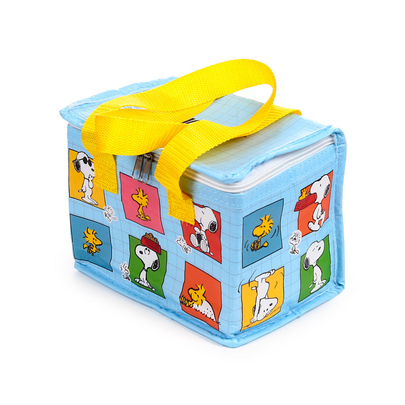 Close-up of Peanuts Snoopy & Woodstock RPET Cool Bag design