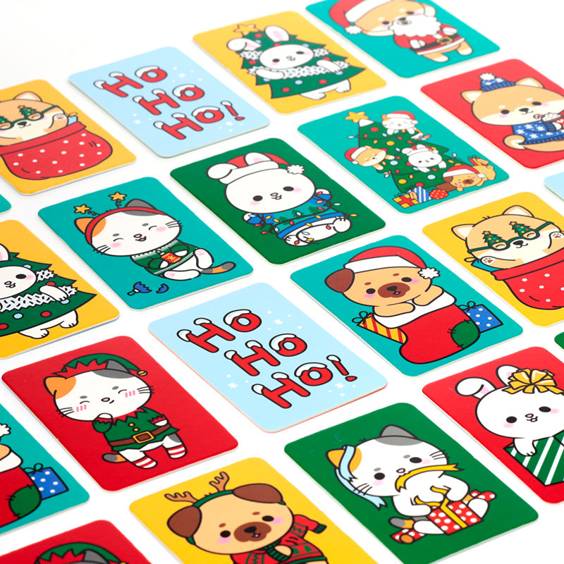 Christmas Adoramals Kids Memory Cat Set illustration