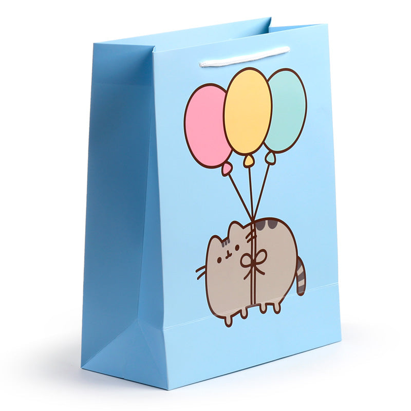 Whimsical Pusheen the Cat Balloon design on gift bag