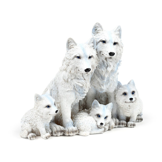 Wolf Ornament featuring a family with puppies