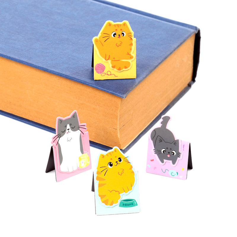 Adorable cat-themed magnetic bookmarks