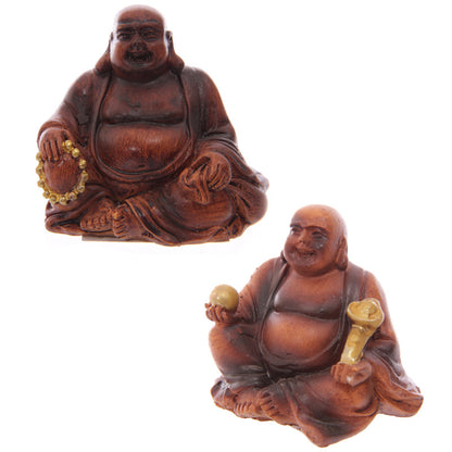 Mini Collectable Wood Effect Lucky Buddha