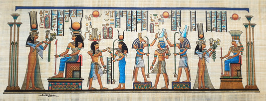 Egyptian Papyrus Painting depicting Gods and Goddesses