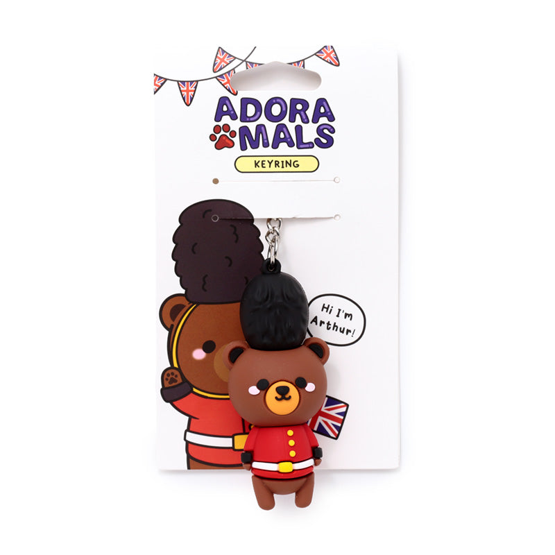 3D PVC Keyring of Arthur the Bear London Guardsman