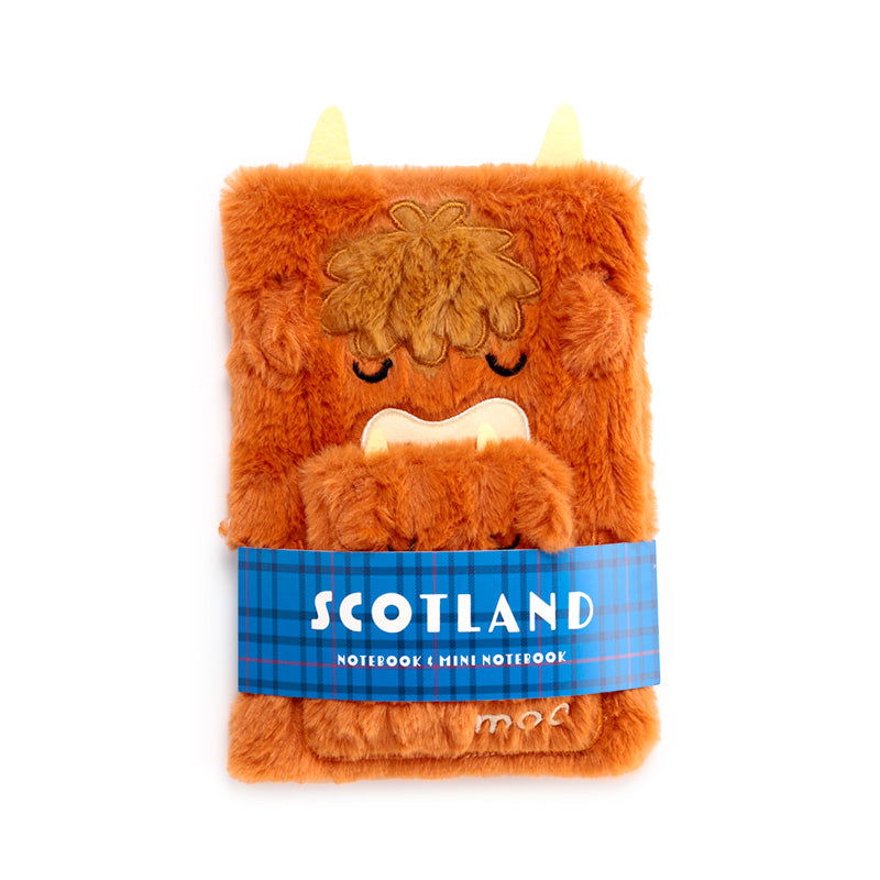 Highland Coo Plush A5 Notebook with Pouch