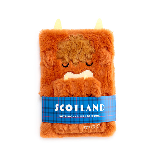 Highland Coo Plush A5 Notebook with Pouch