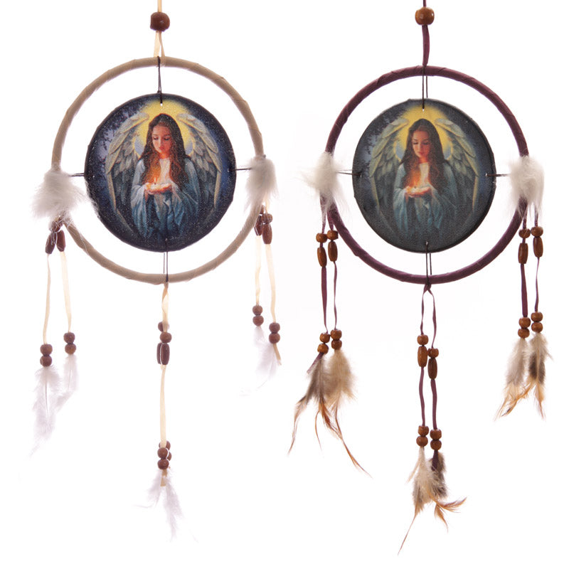 Small dreamcatcher by Lisa Parker with feathers and beads