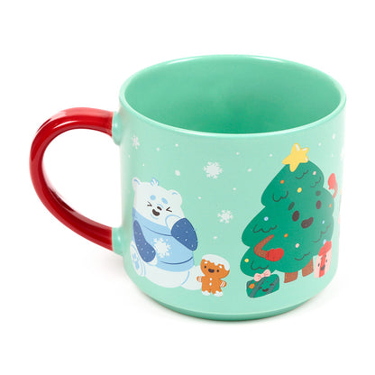 Large Porcelain Mug - Christmas Jingle Bunch on festive table
